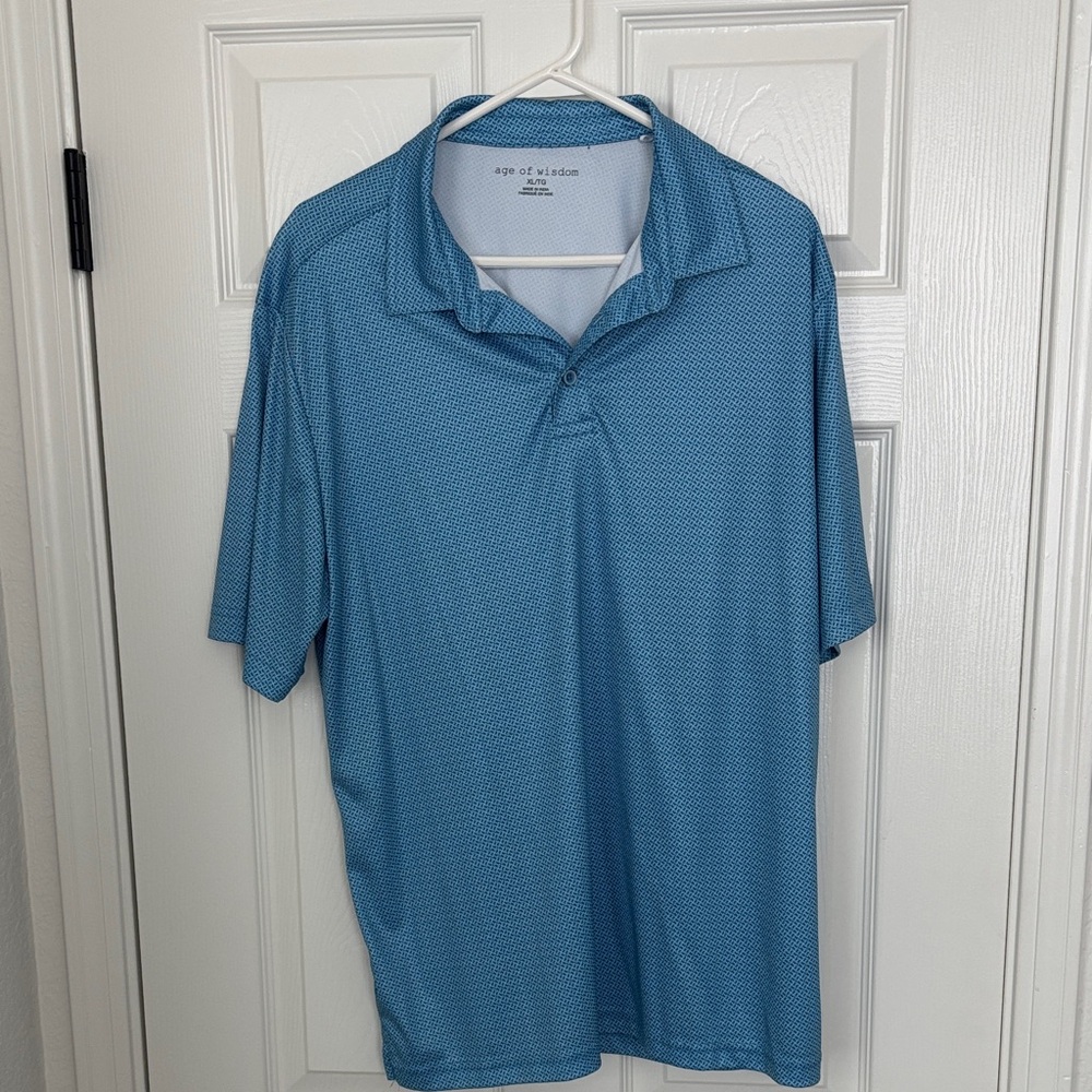 Age of Wisdom Men's Light Blue Polo Shirt